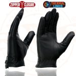 Milwaukee Leather SH728 Women’s Classic Black Leather Motorcycle Gloves with Zipper Closure - Image 7