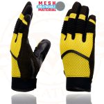 Milwaukee Leather SH791 Men’s Black Leather and Yellow Mesh Combo Racing Motorcycle Hand Gloves W/ Elasticized Fingers - Image 6