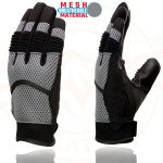 Milwaukee Leather SH791 Men’s Black Leather and Grey Mesh Combo Racing Motorcycle Hand Gloves W/ Elasticized Fingers - Image 6
