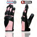 Milwaukee Leather SH802 Women’s Black and Pink Leather with Mesh Racing Gloves - Image 6