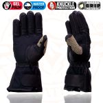 Milwaukee Leather SH814 Men’s Black Leather Waterproof Gauntlet Motorcycle Gloves w/ Textile and Leather - Image 7
