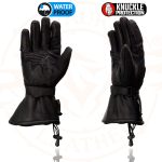 Milwaukee Leather SH815 Men’s Black Leather Waterproof Gauntlet Gloves with Hard Knuckles - Image 6