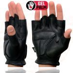 Milwaukee Leather SH850 Men’s Black Premium Deer Skin Leather Gel Padded Palm Fingerless Motorcycle Gloves - Image 6