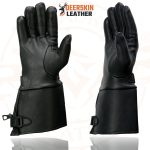 Milwaukee Leather SH857 Men’s Long Cuff Thermal Lined USA Deerskin Black Leather Gauntlet Motorcycle Gloves - Image 6