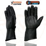 Milwaukee Leather SH864TH Men’s Thermal Lined USA Deerskin Black Leather Gauntlet Motorcycle Winter Gloves - Image 6