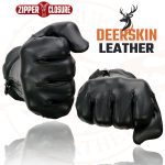 Milwaukee Leather SH867 Men’s USA Deerskin Black Leather Unlined Lightweight Motorcycle Riders Gloves - Image 6