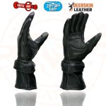 Milwaukee Leather SH870 Women’s USA Deerskin Black Leather Gauntlet Winter Gloves w/ Gel Palm - Image 7