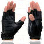 Milwaukee Leather SH877 Men’s Fingerless USA Deerskin Black Perforated Leather Motorcycle Gloves w/ Gel Palm - Image 6