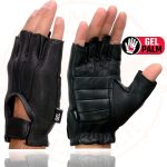 Milwaukee Leather SH878 Men’s Fingerless USA Deerskin Black Leather Motorcycle Rider Gloves w/ Gel Padded Palm - Image 6