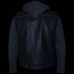 Milwaukee Leather LKM3785 Men’s 2 in 1 Classic Black Premium Leather Motorcycle Hoodie Jacket w/ Convertible Vest - Image 7