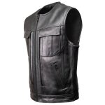 Milwaukee Motorcycle Clothing Co. Men’s Quick-Draw Stylesh Premium Black Leather MC Biker Vest MMC30001 - Image 14