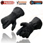 Milwaukee Leather G039 Men’s Black Gauntlet Motorcycle Deerskin Long Cuff Thermal Lined Gloves - Image 7