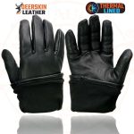 Milwaukee Leather Men’s Gauntlet Motorcycle Hand Gloves- Black Deerskin Long Cuff Thermal Lined Leather Palm – G317 - Image 8