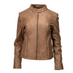 Milwaukee Leather LKL2736 Women’s Cognac Premium Leather Scuba Style Biker Jacket w/ Mandarin Collar - Image 9