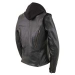 Milwaukee Leather LKL2739 Women’s Black Premium Leather Vented Motorcycle Biker Jacket w/ Hoodie - Image 9