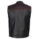 Milwaukee Leather LKM3782 Men’s Classic Black Premium Leather Motorcycle Vest with USA Flag Liner - Image 7