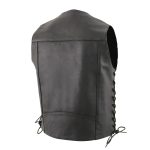 Milwaukee leather LKM3787 Men’s Classic Side Laced Black Leather Motorcycle Rider Biker Vest w/ Ten Pockets - Image 8