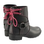Milwaukee Leather MBL9318 Women’s Black Leather Harness Zip-Up Motorcycle Rider Boots w/ Pink Back Laces - Image 8
