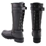Milwaukee Leather MBL9385 Women’s Black Leather 15-Inch Calf Laced Motorcycle Riding Boots with Side Zipper - Image 7
