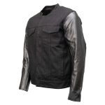 Milwaukee Leather MDM1003 Men’s Black Denim and Leather Sleeves Motorcycle Riders Jacket - Image 5