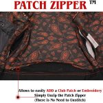 Milwaukee Leather MDM3037 Men’s Wrecker Club Vest – Black Denim & Leather, Diamond Quilt, Orange Stitch - Image 6