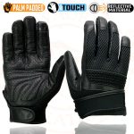 Milwaukee Leather MG7503 Men’s Black Leather  i-Touch Screen Compatible Mesh Racing Motorcycle Hand Gloves W/ Reflector - Image 9