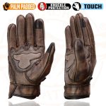 Milwaukee Leather MG7514 Men’s Brown Leather with Gel Palm Motorcycle Gloves W/ Protective Knuckle - Image 7