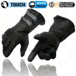 Milwaukee Leather MG7550 Men’s Black Cowhide Leather Gauntlet Motorcycle Hand Gloves w/ X-Long Cuff i-Touch Screen Waterproof - Image 8