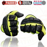 Milwaukee Leather MG7740 Women’s Padded Black Leather and Neon Green Mesh Racing Motorcycle Rider Gloves - Image 7