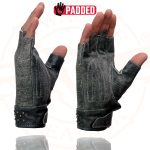 Milwaukee Leather MG7761 Women’s Grey Leather Gel Palm Fingerless Motorcycle Hand Gloves W/ Stylish ‘Wrist Detailing’ - Image 7