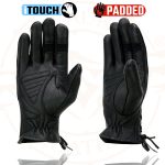 Milwaukee Leather MG7770 Women’s Black Leather ‘I – Touchscreen Compatible’ Laced Wrist Motorcycle Hand Gloves W/ Gel Palm - Image 8