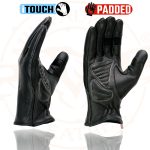 Milwaukee Leather MG7772 Women’s Black/ Fuchsia ‘I – Touchscreen Compatible’ Laced Wrist Motorcycle Hand Gloves W/ Gel Palm - Image 7