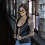 Milwaukee Leather Women’s Black Leather V-Neck Motorcycle Rider Vest with Side Lace MLL4531 - Image 9
