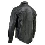 Milwaukee Leather MLM1611 Men’s Premium Black Leather Casual Biker Rider Shirt w/ Vintage 5 Cent Buffalo Buttons - Image 7