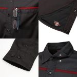 MMCC Men’s Octane Long Sleeve Mechanic Shirt – Black with Red Stripe – 50-50 Cotton Poly – MMCC16002 - Image 8