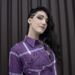 Milwaukee Leather MNG21605 Women’s Casual Purple and White Long Sleeve Cotton Casual Flannel Shirt - Image 7