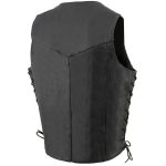 Milwaukee Leather SH1315Tall Men’s Classic Black Leather V-Neck Side Lace Motorcycle Rider Vest w/ Snap Closure - Image 6