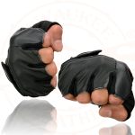 Milwaukee Leather SH217 Men’s Black Leather Gel Padded Palm Fingerless Motorcycle Hand Gloves W/ Breathable ‘Mesh Material’ - Image 9
