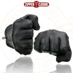 Milwaukee Leather SH226D Men’s Black Unlined Leather Lightweight Motorcycle Hand Gloves W/ Wrist Zipper Closure - Image 7