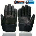Milwaukee Leather Men’s Black Gauntlet Motorcycle Gloves-Black Soft Leather Waterproof Cinch Wrist Closure-SH293 - Image 9