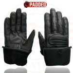 Milwaukee Leather SH451 Men’s Black Leather Gauntlet Racing Motorcycle Hand Gloves with Wrist and Knuckle Padding Protection - Image 7