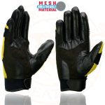 Milwaukee Leather SH791 Men’s Black Leather and Yellow Mesh Combo Racing Motorcycle Hand Gloves W/ Elasticized Fingers - Image 7
