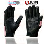 Milwaukee Leather SH802 Women’s Black and Pink Leather with Mesh Racing Gloves - Image 7
