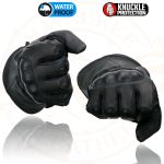 Milwaukee Leather SH815 Men’s Black Leather Waterproof Gauntlet Gloves with Hard Knuckles - Image 7