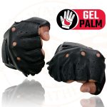 Milwaukee Leather SH851 Men’s USA Deer Skin Leather Black Gel Padded Palm Fingerless Motorcycle Riders Gloves - Image 8