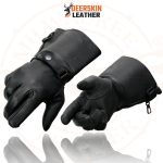Milwaukee Leather SH857 Men’s Long Cuff Thermal Lined USA Deerskin Black Leather Gauntlet Motorcycle Gloves - Image 7