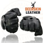 Milwaukee Leather SH868 Men’s USA Deerskin Black Vented Perforated Leather Motorcycle Riders Gloves - Image 8