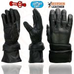 Milwaukee Leather SH870 Women’s USA Deerskin Black Leather Gauntlet Winter Gloves w/ Gel Palm - Image 8