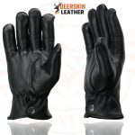 Milwaukee Leather SH875 Men’s Thermal Lined USA Deerskin Black Leather Motorcycle Gloves w/ Snap Wrist Closure - Image 7