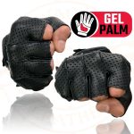 Milwaukee Leather SH877 Men’s Fingerless USA Deerskin Black Perforated Leather Motorcycle Gloves w/ Gel Palm - Image 7